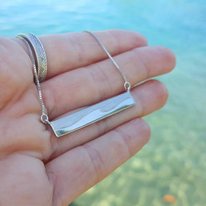 CONTACT US TO RECREATE THIS SOLD OUT STYLE Waitui Wave Bar Necklace - 925 Sterling Silver or 18k Gold Vermeil - FJD$ - Adorn Pacific - Necklaces