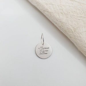 CUSTOM ENGRAVED Disc Charm - 925 Sterling Silver FJD$ - Adorn Pacific - Charms & Pendants