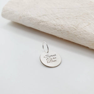 CUSTOM ENGRAVED Disc Charm - 925 Sterling Silver FJD$ - Adorn Pacific - Charms & Pendants