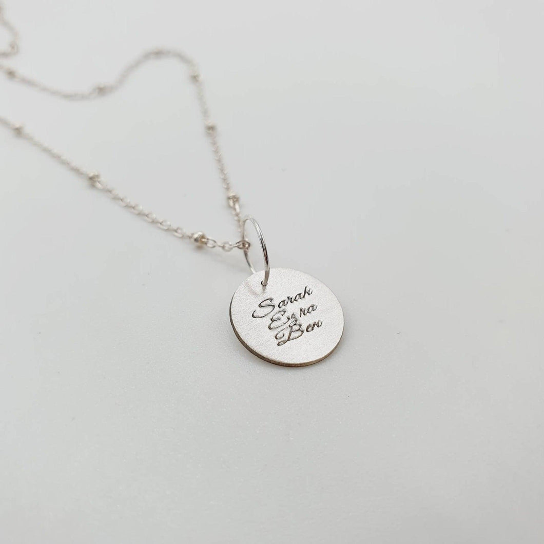 CUSTOM ENGRAVED - Disc Necklace - 925 Sterling Silver FJD$ - Adorn Pacific - Necklaces
