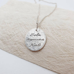 CUSTOM ENGRAVED - Disc Necklace - 925 Sterling Silver FJD$ - Adorn Pacific - Necklaces