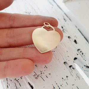 CUSTOM ENGRAVED Heart Charm - 14k Gold Fill FJD$ - Adorn Pacific - Charms & Pendants