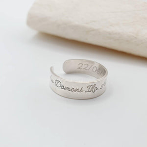 CUSTOM ENGRAVED - Ring Adjustable - 925 Sterling Silver FJD$ - Adorn Pacific - Rings