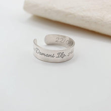 Load image into Gallery viewer, CUSTOM ENGRAVED - Ring Adjustable - 925 Sterling Silver FJD$ - Adorn Pacific - Rings
