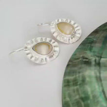 Load and play video in Gallery viewer, CONTACT US TO RECREATE THIS SOLD OUT STYLE Bezel Set Cowrie Shell Sunray Earrings - 925 Sterling Silver FJD$
