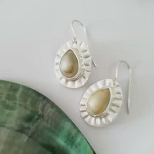Load and play video in Gallery viewer, CONTACT US TO RECREATE THIS SOLD OUT STYLE Bezel Set Cowrie Shell Sunray Earrings - 925 Sterling Silver FJD$

