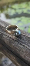 Load and play video in Gallery viewer, CONTACT US TO RECREATE THIS SOLD OUT STYLE Wide Band Pearl Ring with Graded Fiji Saltwater Pearl - 9k Solid Gold FJD$
