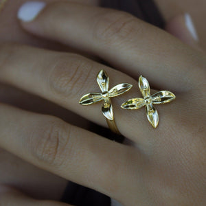 Frangipani Bua Ring - 925 Sterling Silver or 18k Gold Vermeil FJD$ - Adorn Pacific - Rings