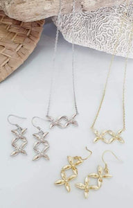 Frangipani Bua Set - 925 Sterling Silver or 18k Gold Vemeil FJD$ - Adorn Pacific - All Products