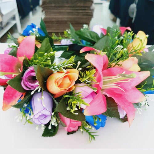 Handmade Tropical Flower Head Lei Lilies & Roses ADULT $FJD - Adorn Pacific - Headdresses