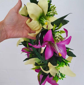 Handmade Tropical Flower Head Lei Purple Lily ADULT $FJD - Adorn Pacific - Headdresses