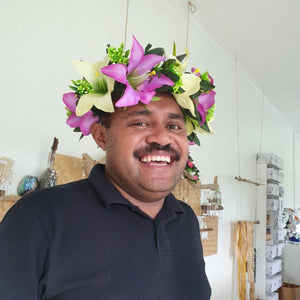 Handmade Tropical Flower Head Lei Purple Lily ADULT $FJD - Adorn Pacific - Headdresses