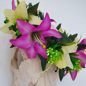 Handmade Tropical Flower Head Lei Purple Lily ADULT $FJD - Adorn Pacific - Headdresses