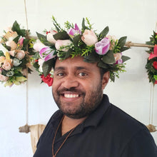 Load image into Gallery viewer, Handmade Tropical Flower Head Lei Purple Roses ADULT $FJD - Adorn Pacific - Headdresses
