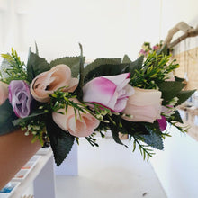 Load image into Gallery viewer, Handmade Tropical Flower Head Lei Purple Roses ADULT $FJD - Adorn Pacific - Headdresses

