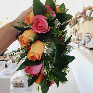Handmade Tropical Flower Head Pink & Orange Roses ADULT $FJD - Adorn Pacific - Headdresses