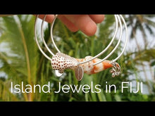 Load and play video in Gallery viewer, CONTACT US TO RECREATE THIS SOLD OUT STYLE Custom Heart &amp; Fiji Shell Bangle - 925 Sterling Silver FJD$
