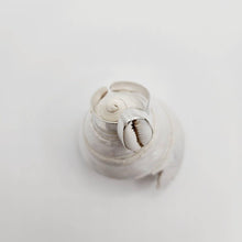 Load image into Gallery viewer, MADE TO ORDER - Bezel Set Cowrie Shell Adjustable Ring - 925 Sterling Silver FJD$ - Adorn Pacific - Rings
