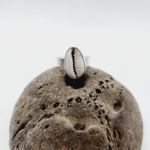 Load image into Gallery viewer, MADE TO ORDER - Bezel Set Cowrie Shell Adjustable Ring - 925 Sterling Silver FJD$ - Adorn Pacific - Rings
