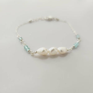 MADE TO ORDER Glass Bead & Freshwater Pearl Bracelet - 925 Sterling Silver FJD$ - Adorn Pacific - Bracelets