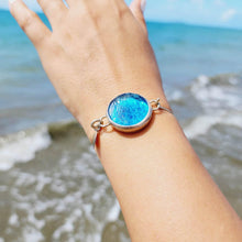 Load image into Gallery viewer, READY TO SHIP Adorn Pacific x Hot Glass Blue Bezel Set Bangle - 925 Sterling Silver FJD$ - Adorn Pacific - Bracelets
