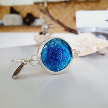 Load image into Gallery viewer, READY TO SHIP Adorn Pacific x Hot Glass Blue Bezel Set Bangle - 925 Sterling Silver FJD$ - Adorn Pacific - Bracelets
