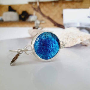READY TO SHIP Adorn Pacific x Hot Glass Blue Bezel Set Cuff - 925 Sterling Silver FJD$ - Adorn Pacific - Bracelets