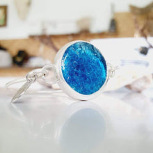 Load image into Gallery viewer, READY TO SHIP Adorn Pacific x Hot Glass Blue Bezel Set Bangle - 925 Sterling Silver FJD$ - Adorn Pacific - Bracelets
