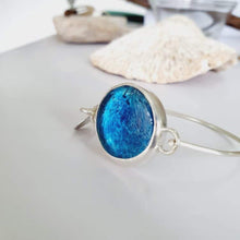 Load image into Gallery viewer, READY TO SHIP Adorn Pacific x Hot Glass Blue Bezel Set Bangle - 925 Sterling Silver FJD$ - Adorn Pacific - Bracelets
