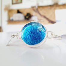 Load image into Gallery viewer, READY TO SHIP Adorn Pacific x Hot Glass Blue Bezel Set Bangle - 925 Sterling Silver FJD$ - Adorn Pacific - Bracelets
