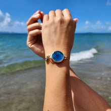 Load image into Gallery viewer, READY TO SHIP Adorn Pacific x Hot Glass Blue Bezel Set Bangle - 925 Sterling Silver FJD$ - Adorn Pacific - Bracelets
