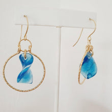 Load image into Gallery viewer, CONTACT US TO RECREATE THIS SOLD OUT STYLE Adorn Pacific x Hot Glass Blue Swirl Earrings 14k Gold Filled - FJD$ - Adorn Pacific - Earrings
