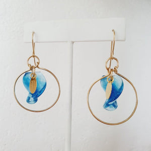 CONTACT US TO RECREATE THIS SOLD OUT STYLE Adorn Pacific x Hot Glass Blue Swirl Hoop Earrings with hoop detail - FJD$ - Adorn Pacific - Earrings
