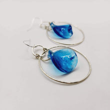 Load image into Gallery viewer, CONTACT US TO RECREATE THIS SOLD OUT STYLE Adorn Pacific x Hot Glass Blue Swirl Hoop Earrings with hoop detail - FJD$ - Adorn Pacific - Earrings

