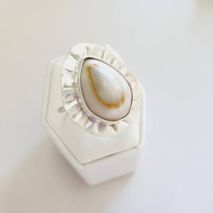 CONTACT US TO RECREATE THIS SOLD OUT STYLE Bezel Set Cowrie Shell Sunray Ring - 925 Sterling Silver FJD$ - Adorn Pacific - Rings