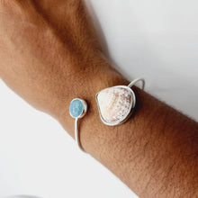 Load image into Gallery viewer, CONTACT US TO RECREATE THIS SOLD OUT STYLE Bezel Set Gemstone &amp; Shell Bangle - 925 Sterling Silver FJD$ - Adorn Pacific - All Products

