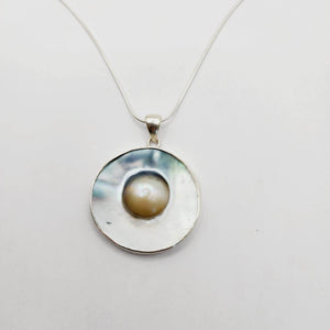 READY TO SHIP Bezel set Mabe Pearl Necklace - 925 Sterling Silver FJD$ - Adorn Pacific - All Products