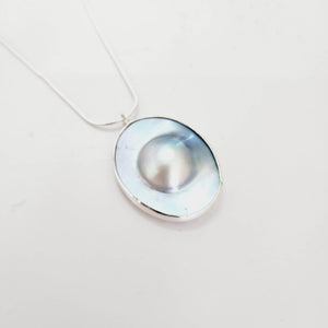 CONTACT US TO RECREATE THIS SOLD OUT STYLE Bezel set Mabe Pearl Necklace - 925 Sterling Silver FJD$ - Adorn Pacific - All Products