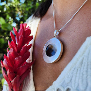 READY TO SHIP Bezel set Mabe Pearl Necklace - 925 Sterling Silver FJD$ - Adorn Pacific - All Products