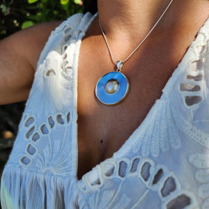 READY TO SHIP Bezel set Mabe Pearl Necklace - 925 Sterling Silver FJD$ - Adorn Pacific - All Products
