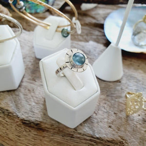 CONTACT US TO RECREATE THIS SOLD OUT STYLE Bezel Set Precious Stone Ring - Aquamarine - 925 Sterling Silver FJD$ - Adorn Pacific - Rings