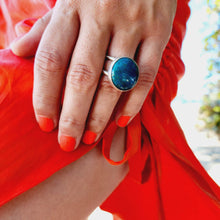Load image into Gallery viewer, READY TO SHIP - Bezel Set Precious Stone Ring - Chrysocolla - 925 Sterling Silver FJD$ - Adorn Pacific - Rings
