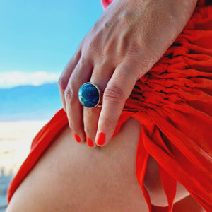 READY TO SHIP - Bezel Set Precious Stone Ring - Chrysocolla - 925 Sterling Silver FJD$ - Adorn Pacific - Rings