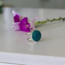 Load image into Gallery viewer, READY TO SHIP - Bezel Set Precious Stone Ring - Chrysocolla - 925 Sterling Silver FJD$ - Adorn Pacific - Rings
