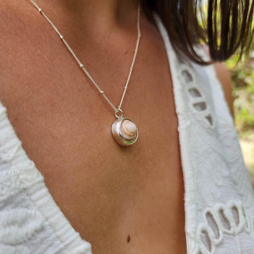 CONTACT US TO RECREATE THIS SOLD OUT STYLE Bezel Set Shell Necklace - 925 Sterling Silver FJD$ - Adorn Pacific - All Products