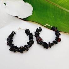 Load image into Gallery viewer, READY TO SHIP Black Coral Hoop Earrings - 14k Gold Fill FJD$ - Adorn Pacific - All Products
