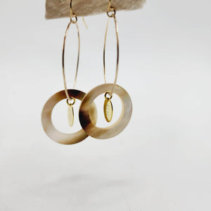 READY TO SHIP Carved Mother of Pearl Shell Earrings - 14k Gold Fill FJD$ - Adorn Pacific - All Products