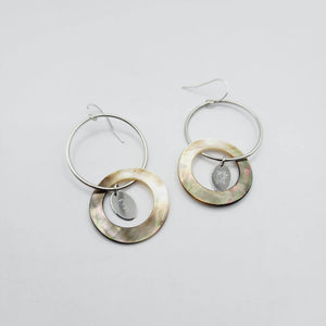 READY TO SHIP Carved Mother of Pearl Shell Earrings - 925 Sterling Silver FJD$ - Adorn Pacific - All Products