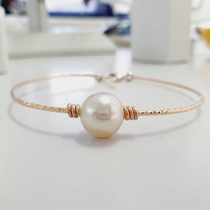 CONTACT US TO RECREATE THIS SOLD OUT STYLE Civa Fiji Saltwater Pearl Bangle Sparkle 14k Rose Gold Fill - FJD$ - Adorn Pacific - All Products
