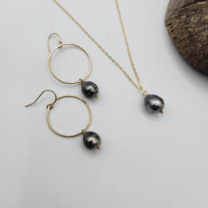 READY TO SHIP - Civa Fiji Saltwater Pearl Necklace and Earring Set - 14k Gold Fill FJD$ - Adorn Pacific - Jewelry Sets